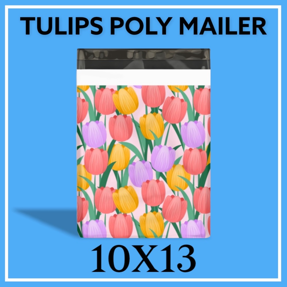 ( Last 1 )  25 10X13 Tulip Flower Poly Mailers PRICE IS FIRM CLEARANCE - Picture 3 of 6